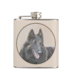 Belgisk Tervuren Painting - Cute Original Hund Art Fickplunta