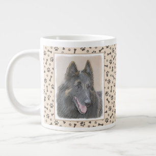Belgisk Tervuren Painting - Cute Original Hund Art Jumbo Mugg
