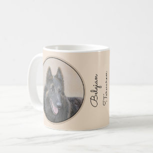 Belgisk Tervuren Painting - Cute Original Hund Art Kaffemugg