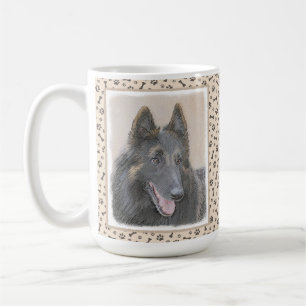 Belgisk Tervuren Painting - Cute Original Hund Art Kaffemugg