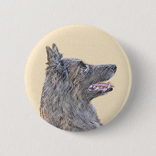 Belgisk Tervuren Painting - Cute Original Hund Art Knapp