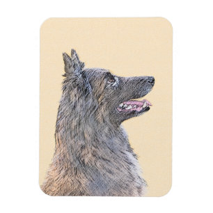 Belgisk Tervuren Painting - Cute Original Hund Art Magnet