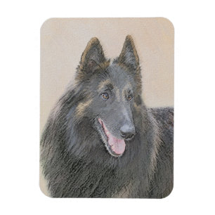 Belgisk Tervuren Painting - Cute Original Hund Art Magnet