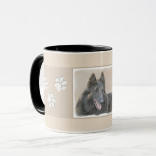 Belgisk Tervuren Painting - Cute Original Hund Art Mugg