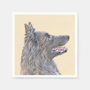 Belgisk Tervuren Painting - Cute Original Hund Art Pappersservett