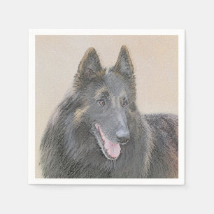 Belgisk Tervuren Painting - Cute Original Hund Art Pappersservett