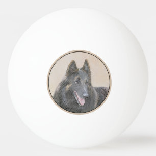 Belgisk Tervuren Painting - Cute Original Hund Art Pingisboll