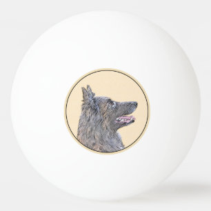 Belgisk Tervuren Painting - Cute Original Hund Art Pingisboll