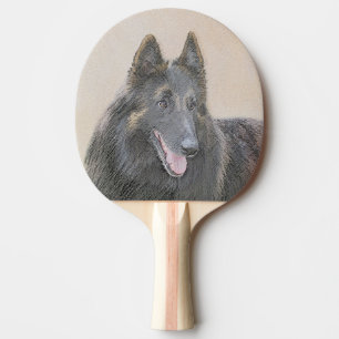 Belgisk Tervuren Painting - Cute Original Hund Art Pingisracket