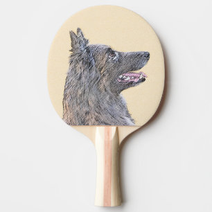 Belgisk Tervuren Painting - Cute Original Hund Art Pingisracket