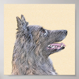 Belgisk Tervuren Painting - Cute Original Hund Art Poster