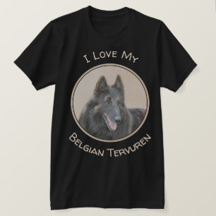 Belgisk Tervuren Painting - Cute Original Hund Art T Shirt