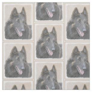 Belgisk Tervuren Painting - Cute Original Hund Art Tyg