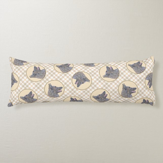 Belgisk Tervuren Shepherd Mahogany Painting Art Kroppskudde (Framsidan)