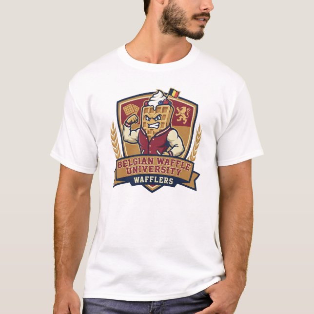 Belgisk Våffel Universitets Idrottslogo Ajay T Shirt (Framsida)