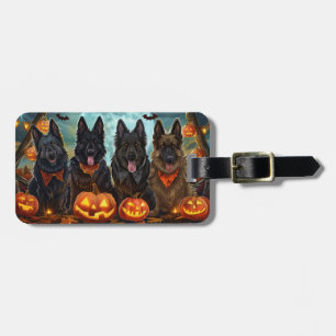 Belgisk vallhund Halloween Kuslig Bagagebricka