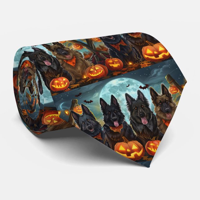 Belgisk vallhund Halloween Kuslig Slips (Rullad)