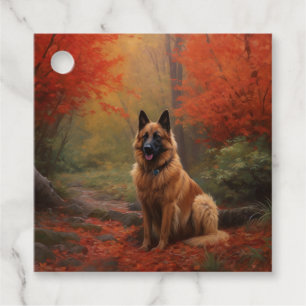 Belgisk vallhund i höstlöv Fall Inspire Gåvor Etiketter