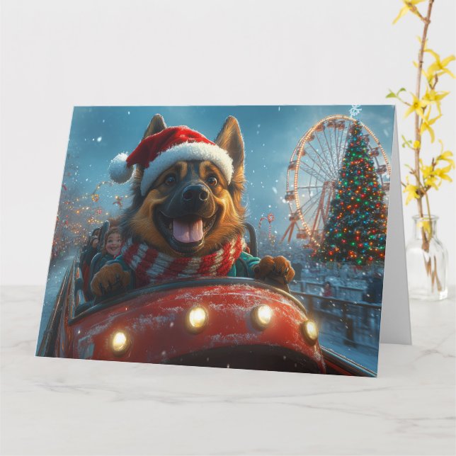 Belgisk Vallhund Jul Roller Coaster Kort (Gul blomma)