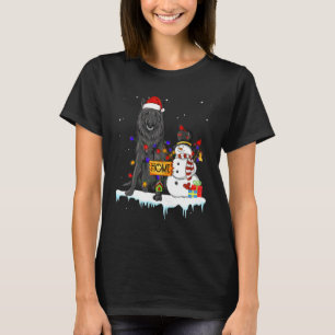 Belgisk vallhund Jul Tomte Snöman Xmas Ljus T Shirt