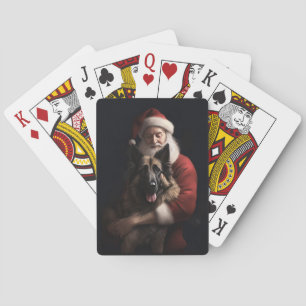 Belgisk vallhund Julenisse Festlig jul Casinokort