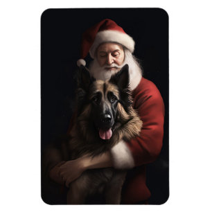 Belgisk vallhund Julenisse Festlig jul Magnet