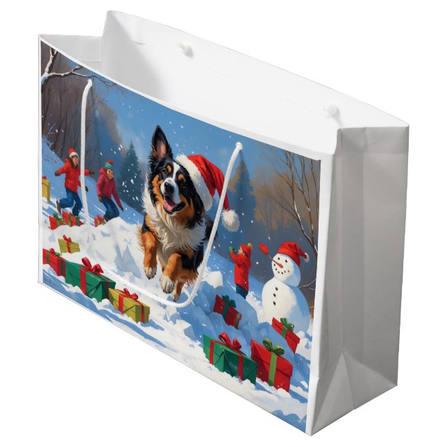 Belgisk vallhund Julfirad Snöscen (Framsidan Vinklad)