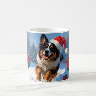 Belgisk vallhund Julfirad snöscen Kaffemugg