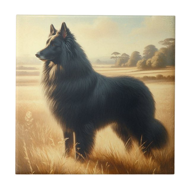 Belgisk vallhund kakelplatta (Framsidan)