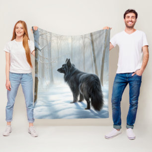 Belgisk vallhund Låt det snöa jul Fleecefilt