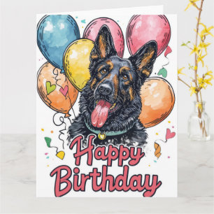 Belgisk vallhund med ballonger kort