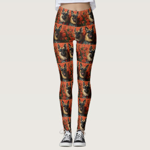 Belgisk vallhund med hjärtrusor Alla hjärtans dag Leggings