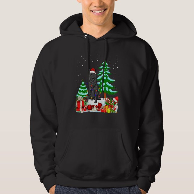 Belgisk vallhund med julhatt träd Li Hoodie (Framsida)