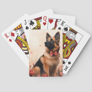 Belgisk vallhund med rosor - Alla hjärtans dag Casinokort