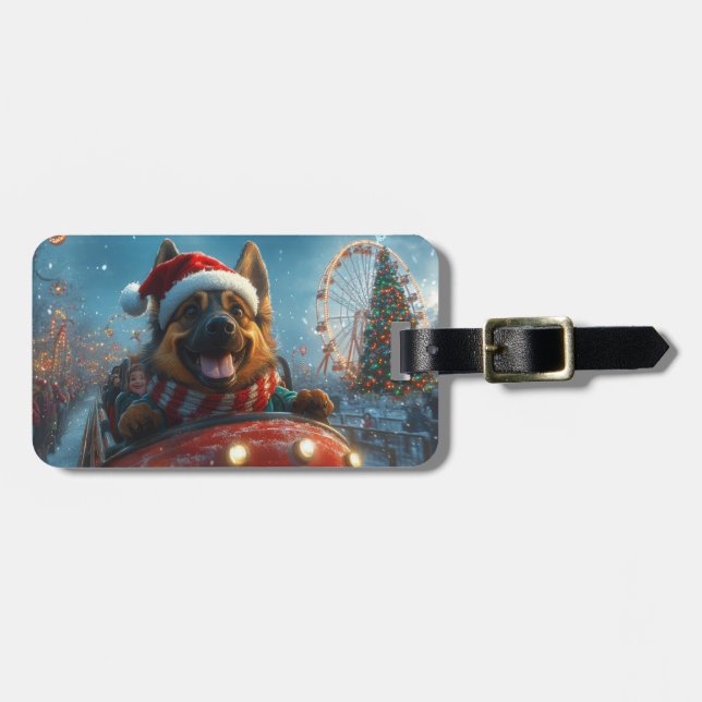 Belgisk Vallhund Roller Coaster Jul Bagagebricka (Horisontell Framsida)