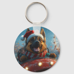 Belgisk Vallhund Roller Coaster Jul Nyckelring
