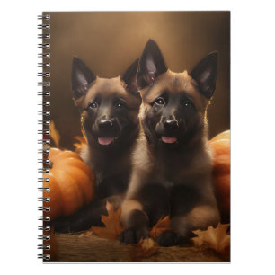 Belgisk vallhund-valp Höstens förtjusning Pumpa Anteckningsbok
