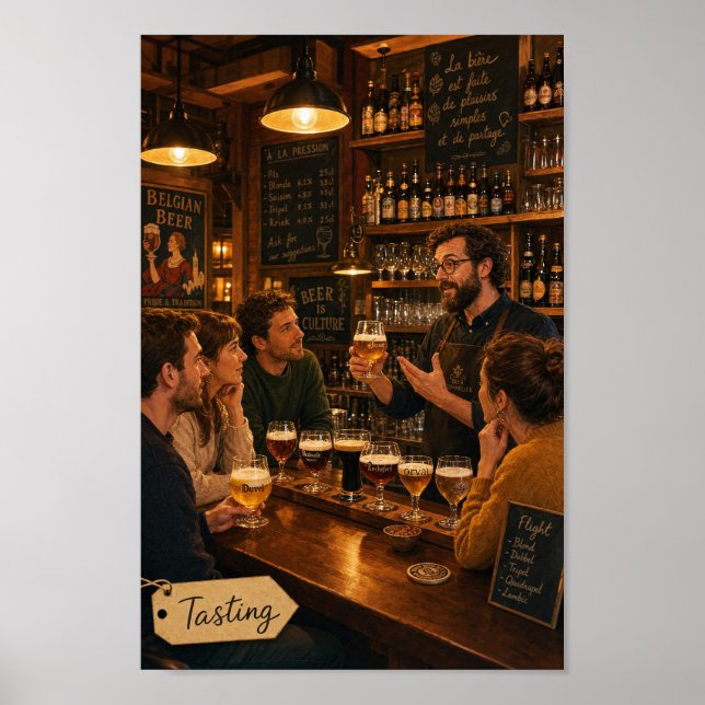 Belgisk värdshus-smakträff-poster poster (Framsidan)
