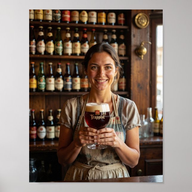Belgisk värdshus värme och välkomstaffisch poster (Framsidan)