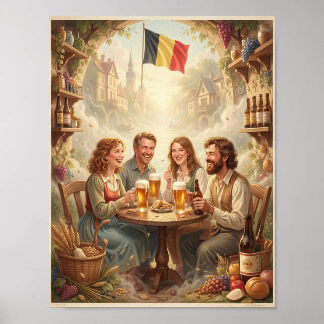 Belgisk värdshusglädje och vänskap Poster (Framsidan)