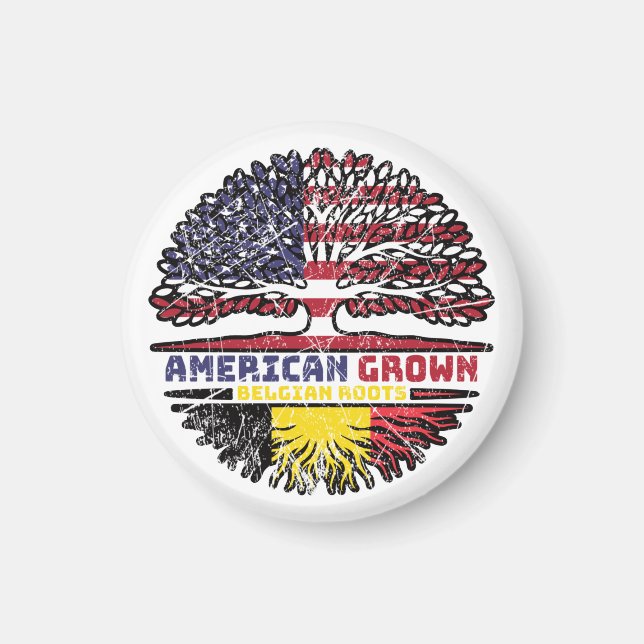 Belgiska amerikanska amerikanska amerikanska ameri magnet (Framsidan)
