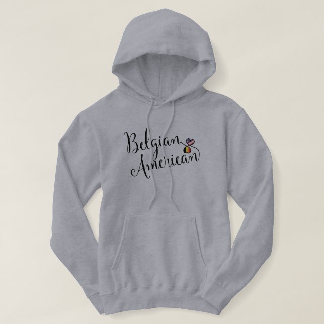 Belgiska amerikanska Entwated Hearts Hoodie (Design framsida)