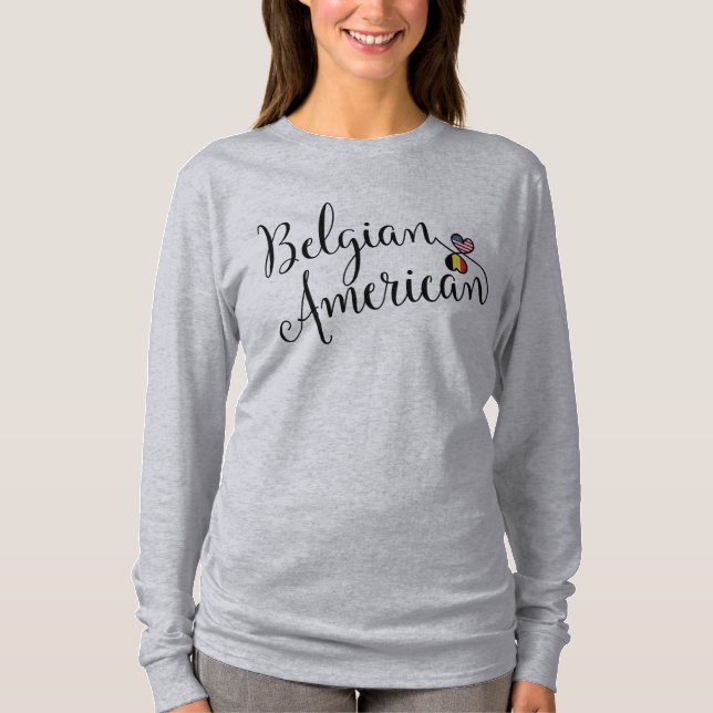 Belgiska amerikanska entwated Hearts Tee Shirt (Framsida)