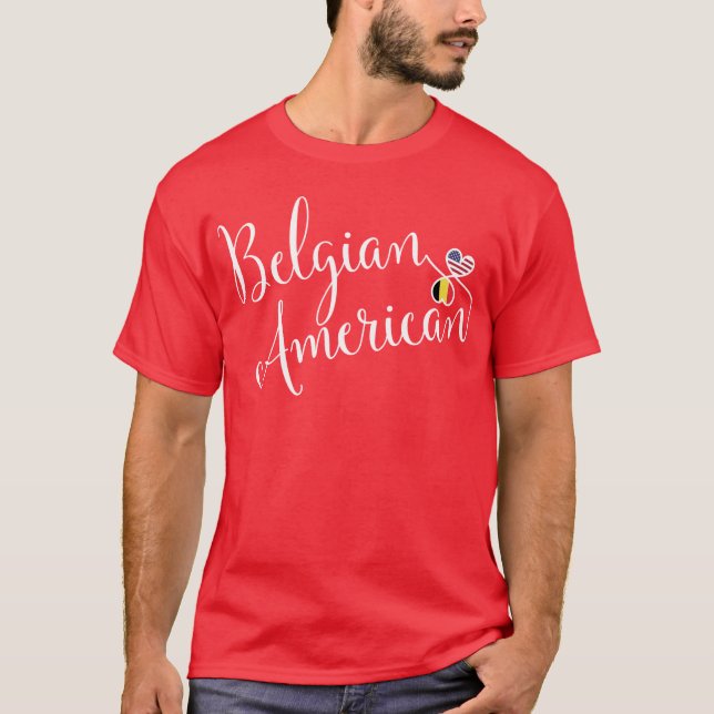 Belgiska amerikanska entwated Hearts Tee Shirt (Framsida)