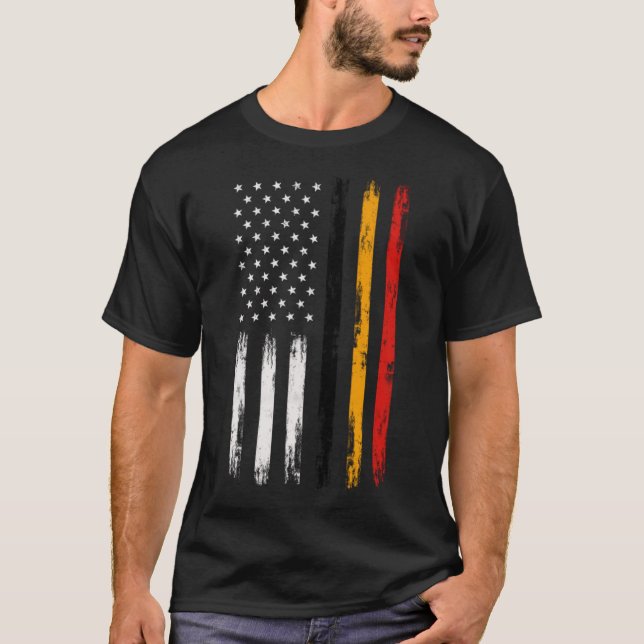 Belgiska amerikanska Flagga T Shirt - Pride Belgiu (Framsida)