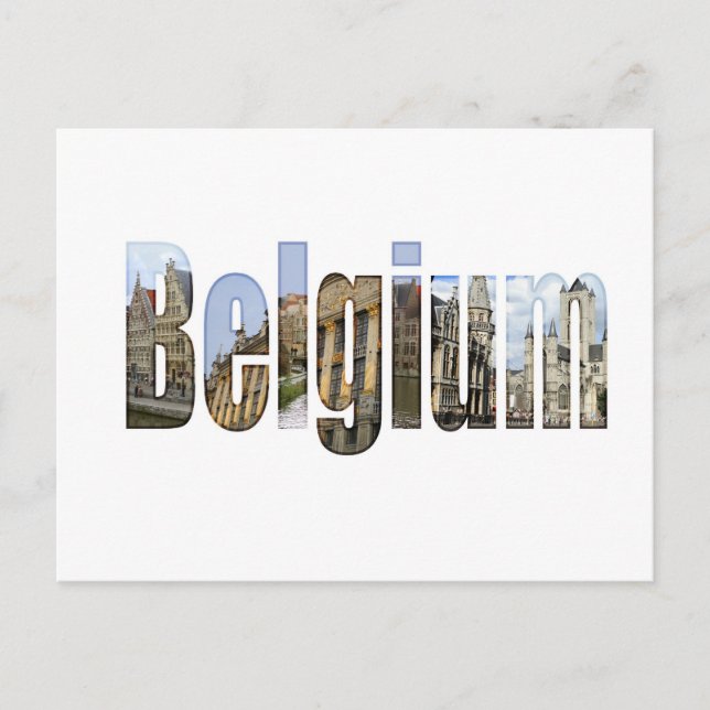 Belgiska attraktion i brev vykort (Framsida)