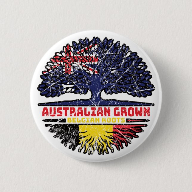 Belgiska australiska Australien Träd Roots Knapp (Framsida)