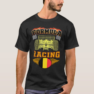 Belgiska Auto Tävling Belgium Flagga Formel Tävla  T Shirt