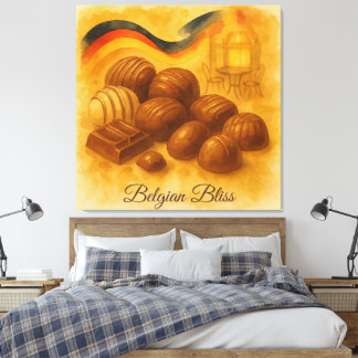 Belgiska bliss - belgisk Chocolate Watercolor Canvastryck