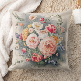 Belgiska Blommigten Elegance Dekorativ kudde Cover